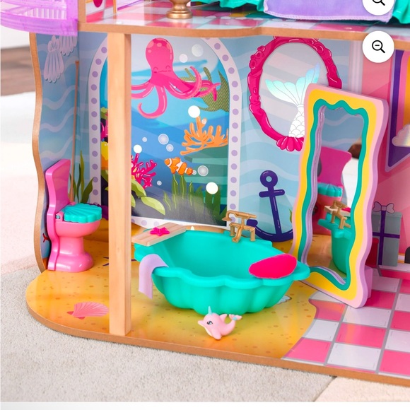 KidKraft Rainbow Dreamers Seashell Bathroom Dollhouse Furniture, 8 Pieces - Picture 2 of 11